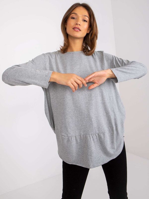 Fashionhunters Grey melange cotton blouse Renata