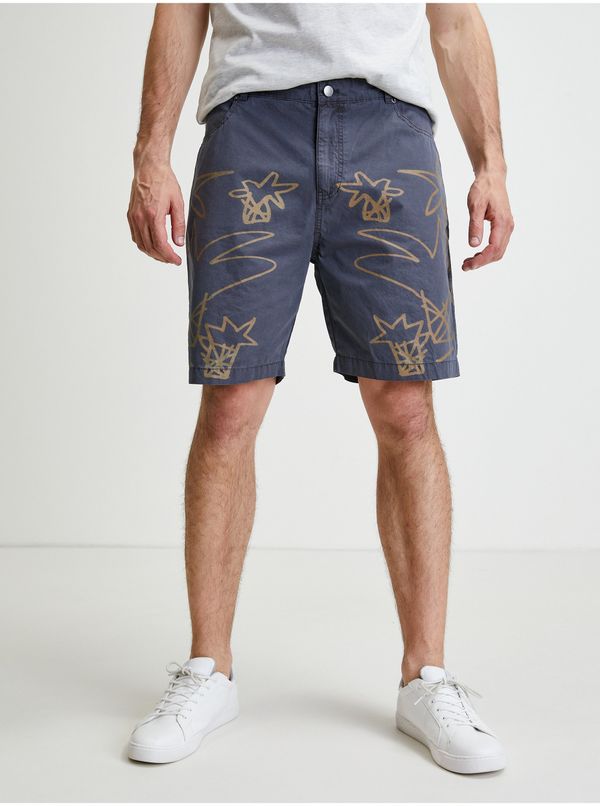 DESIGUAL Grey Mens Patterned Shorts Desigual Fred - Men