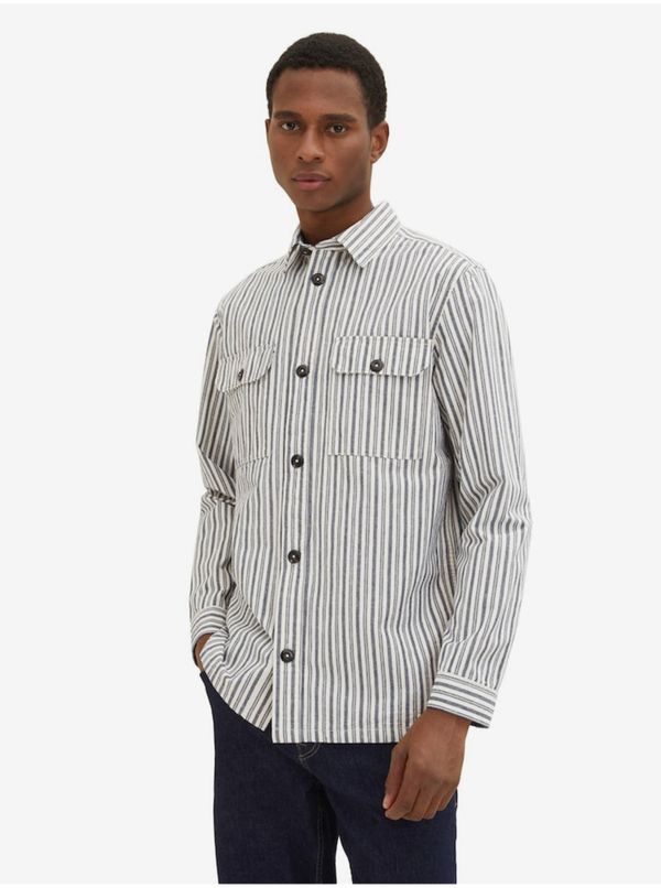 Tom Tailor Grey Men's Striped Shirt Tom Tailor - Men