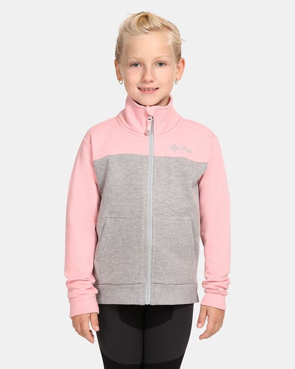 Kilpi Grey-pink girls' sweatshirt with zipper KILPI HALI