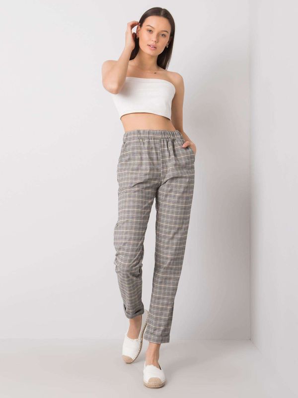 Fashionhunters Grey plaid trousers by Primrose