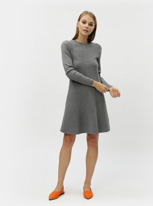 Vero Moda Grey striped sweater dress with long sleeves VERO MODA Nancy - Women's
