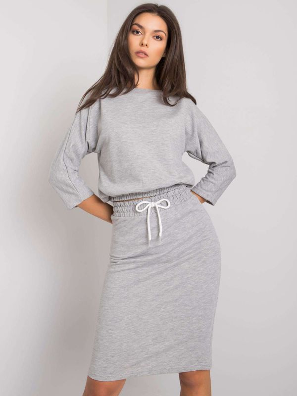 Fashionhunters Grey two-piece cotton set