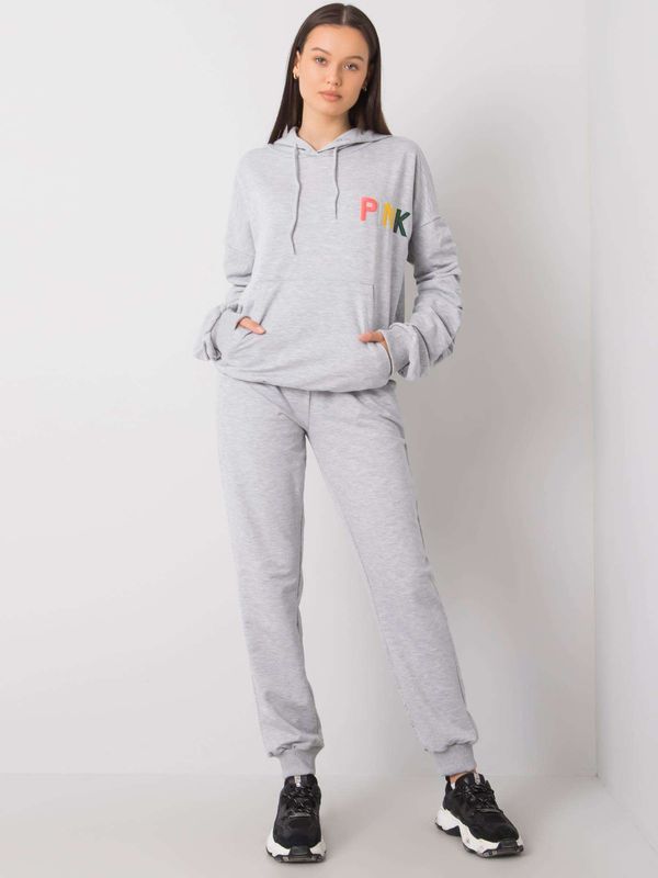 Fashionhunters Grey two-piece sweatshirt