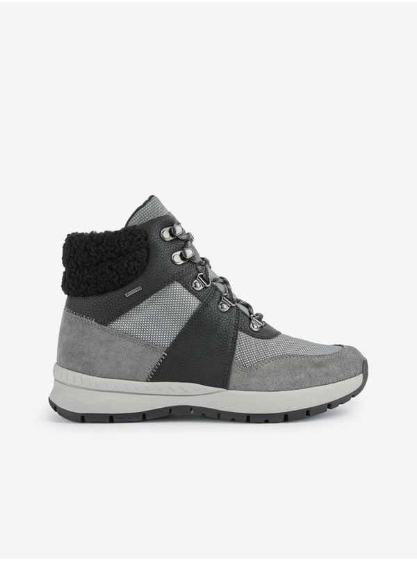 GEOX Grey Women's Ankle Boots with Suede Details Geox Braies - Women