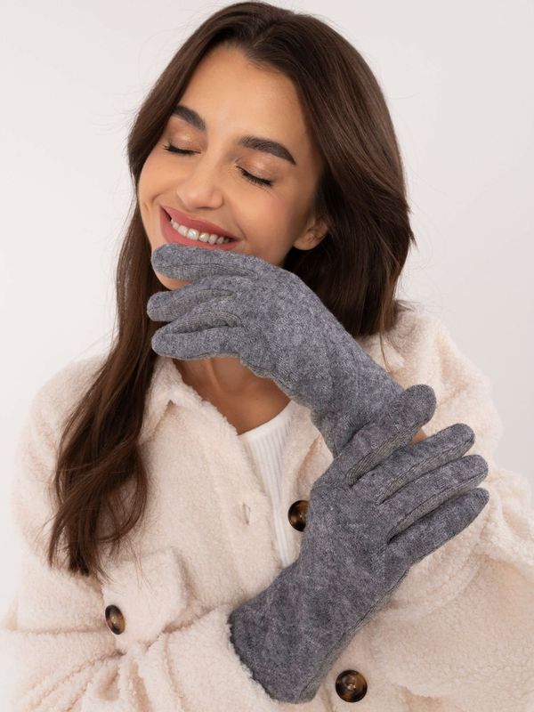 Fashionhunters Grey women's gloves