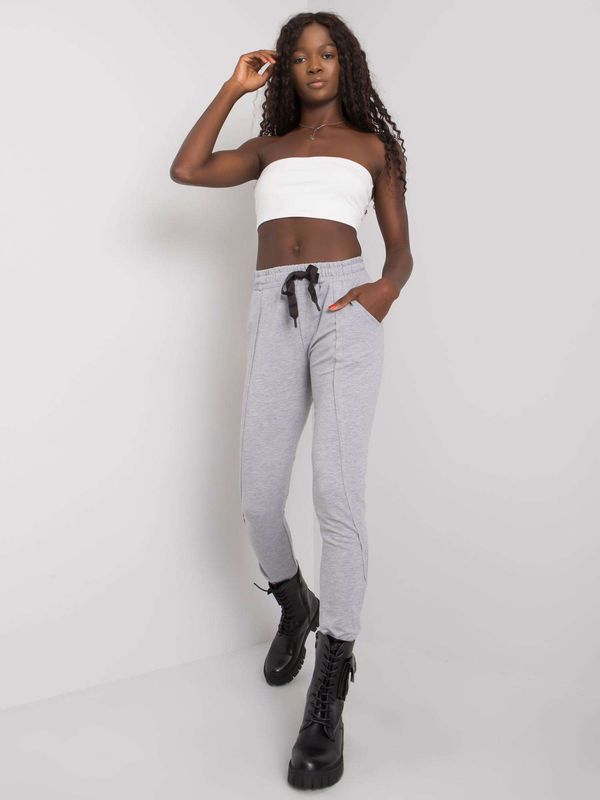 Fashionhunters Grey women's sweatpants