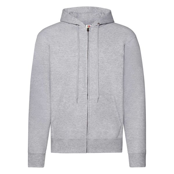 Fruit of the Loom Grey Zippered Hoodie Classic Fruit of the Loom