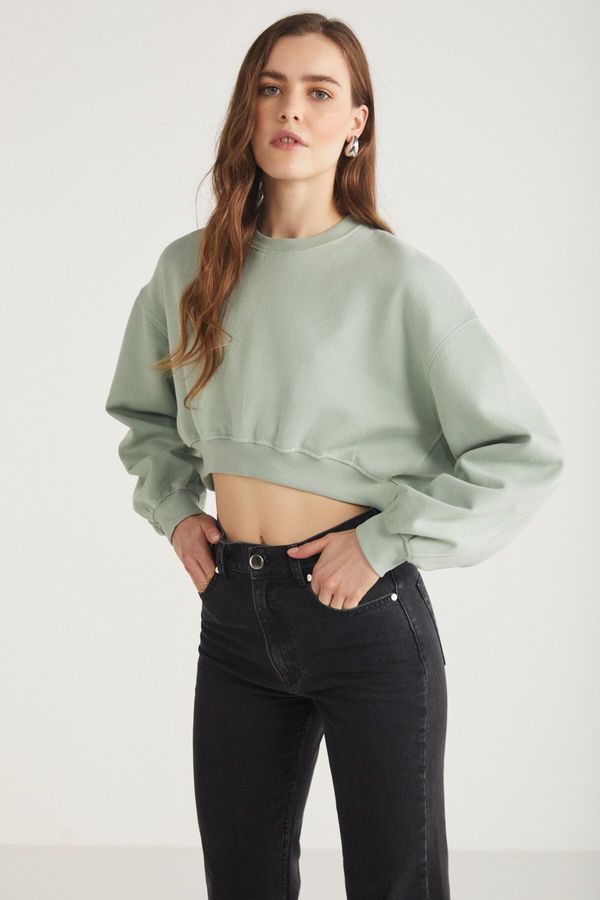 GRIMELANGE GRIMELANGE AMY Women's 100% Organic Cotton Green Sweatshirt