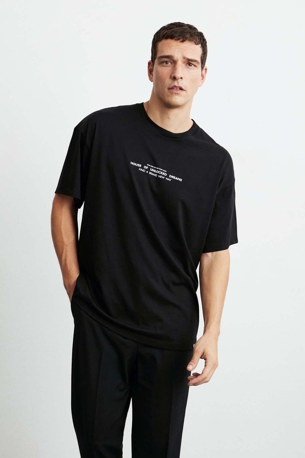 GRIMELANGE GRIMELANGE Frank Moška prevelika majica se prilega 100% bombažni debeli teksturirani tiskani majici