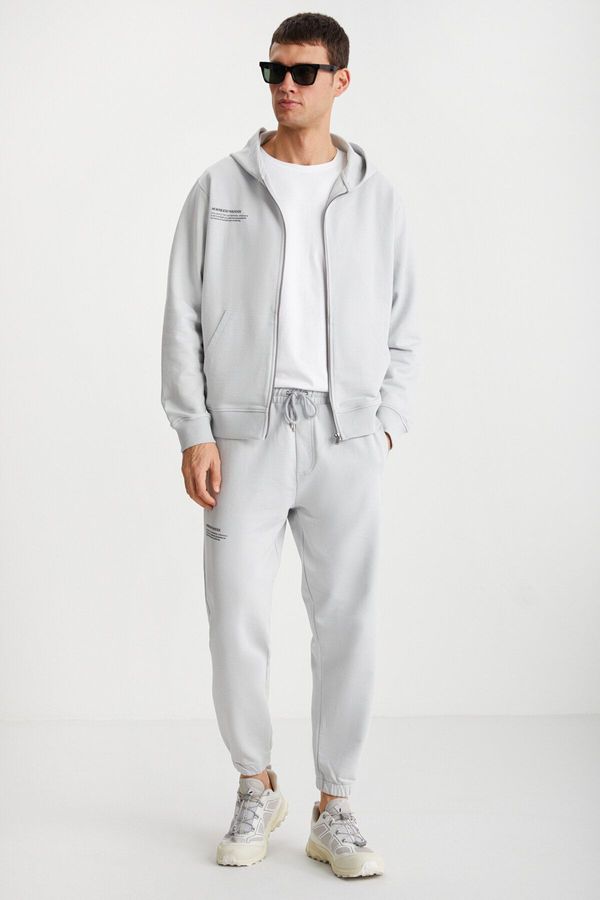 GRIMELANGE GRIMELANGE MAXWELL Men's 3 Thread Light Gray Sweatshir