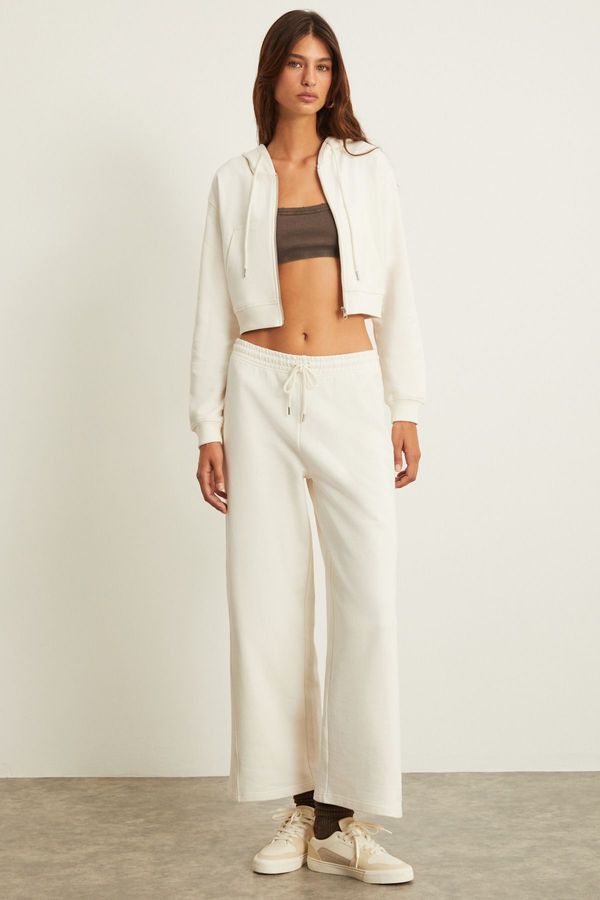 GRIMELANGE GRIMELANGE NELLY Women's 3 Yarn 100% Organic Cotton Ecru Sweatpants