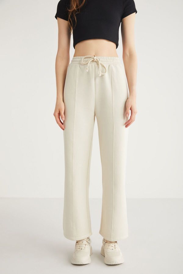 GRIMELANGE GRIMELANGE SARINA Women's 100% Organic Cotton Beige Sweatpant