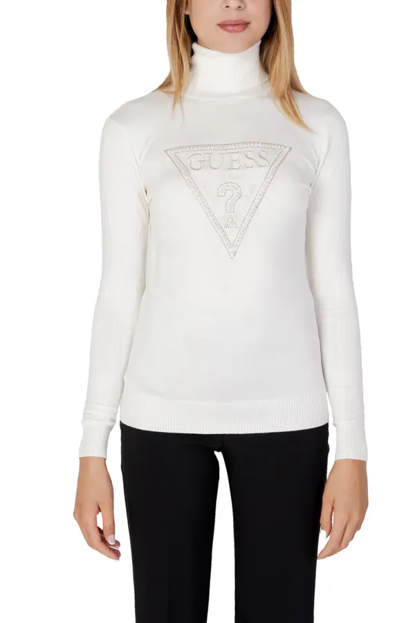 Guess Guess bela pulover s potiskom