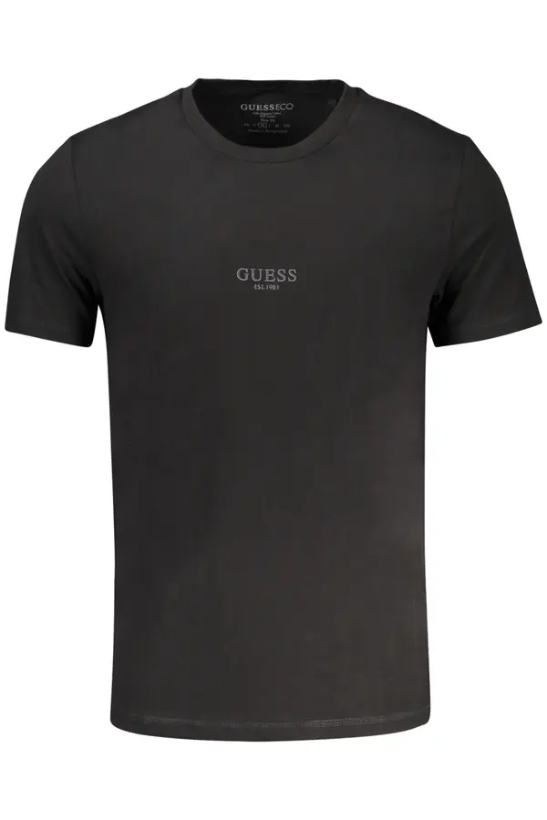 GUESS JEANS GUESS črna majica s kratkimi rokavi