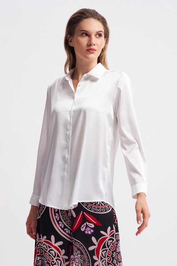 Gusto Gusto Satin Shirt - White