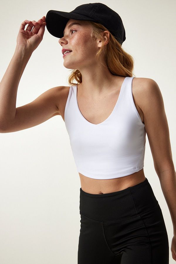 Happiness İstanbul Happiness İstanbul White Strappy Shaper Sports Bra