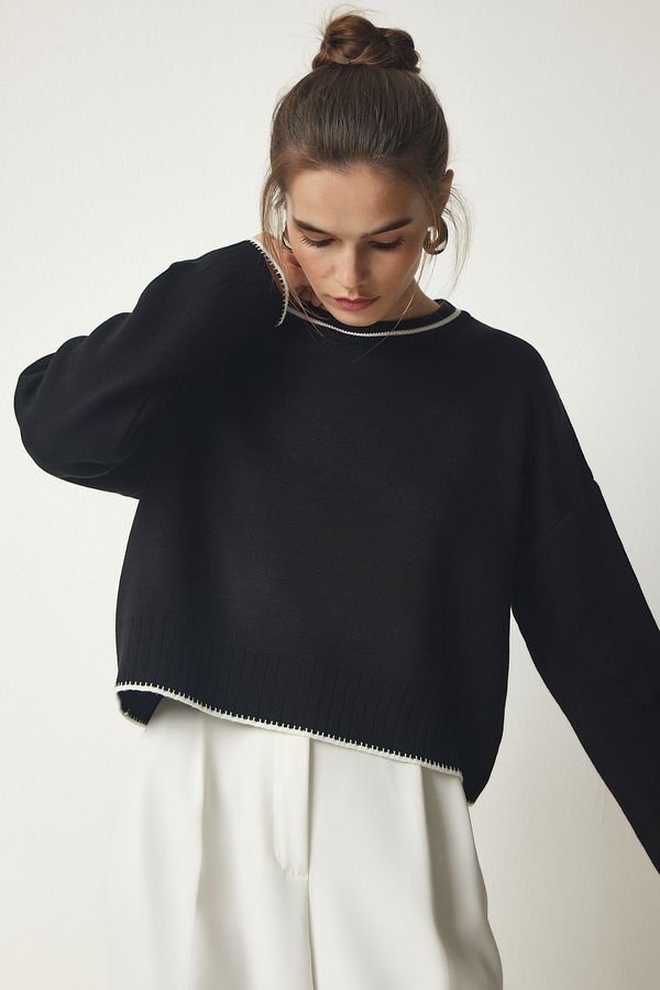 Happiness İstanbul Happiness İstanbul Women's Black Basic Knitwear Sweater