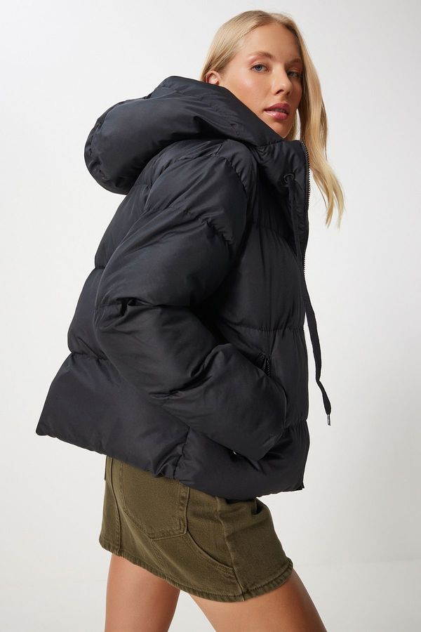 Happiness İstanbul Happiness İstanbul Women's Black Hooded Puffer Coat