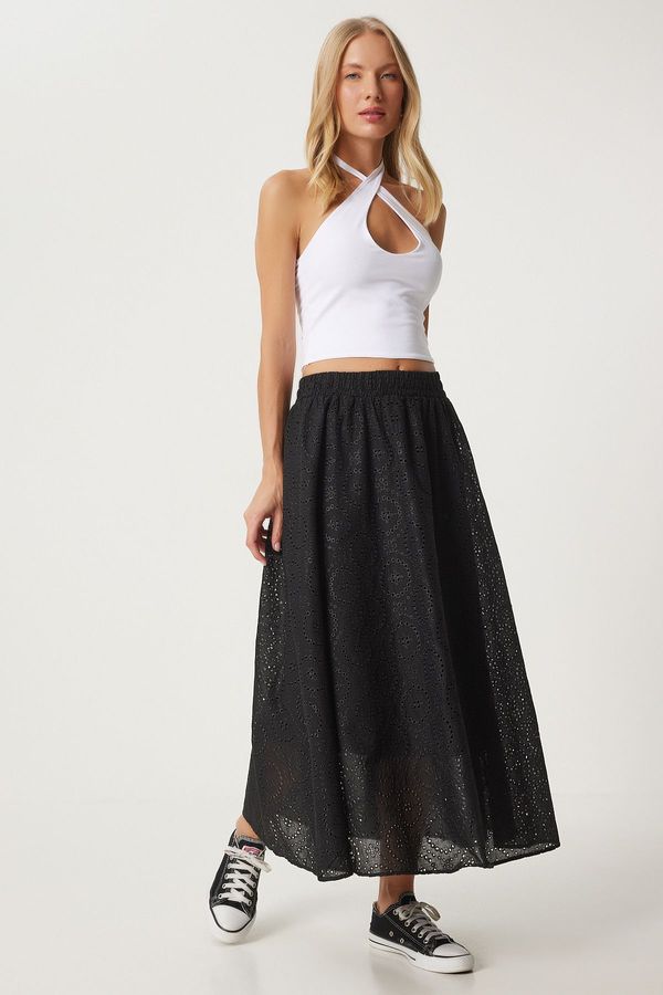Happiness İstanbul Happiness İstanbul Women's Black Scallop Princess Skirt