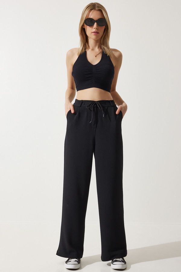 Happiness İstanbul Happiness İstanbul Women's Black Wide Leg Sweatpants