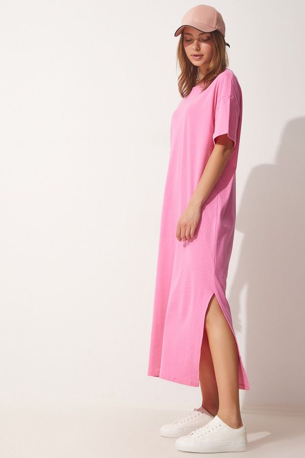 Happiness İstanbul Happiness İstanbul Women's Light Pink Cotton Daily Combed Cotton Dress