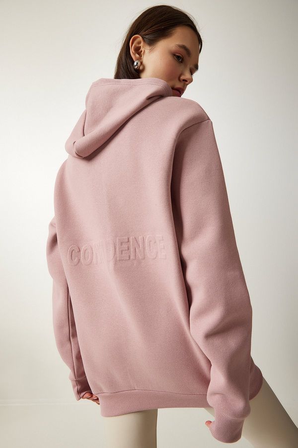 Happiness İstanbul Happiness İstanbul Women's Powder Hooded Raised Knitted Sweatshirt OW0009