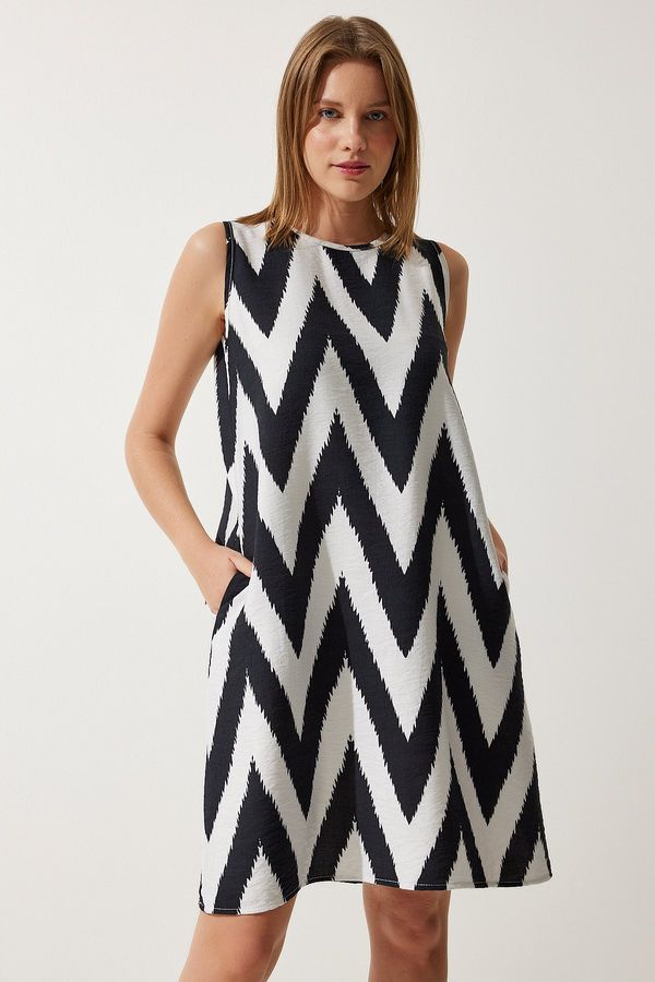 Happiness İstanbul Happiness İstanbul Women's Vivid White Patterned Summer Bell Dress