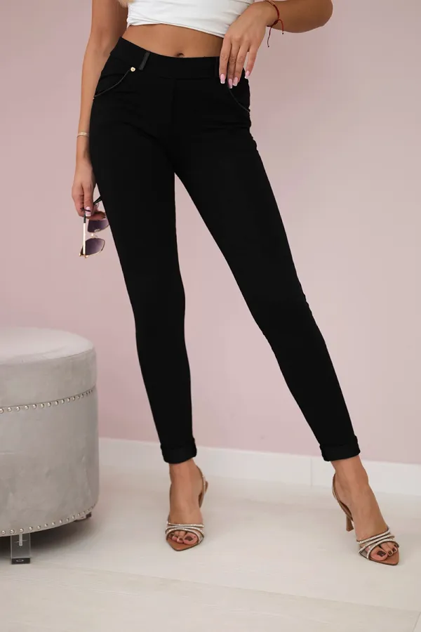 Happy Socks Happy Socks Cotton pants with hem at the pockets black