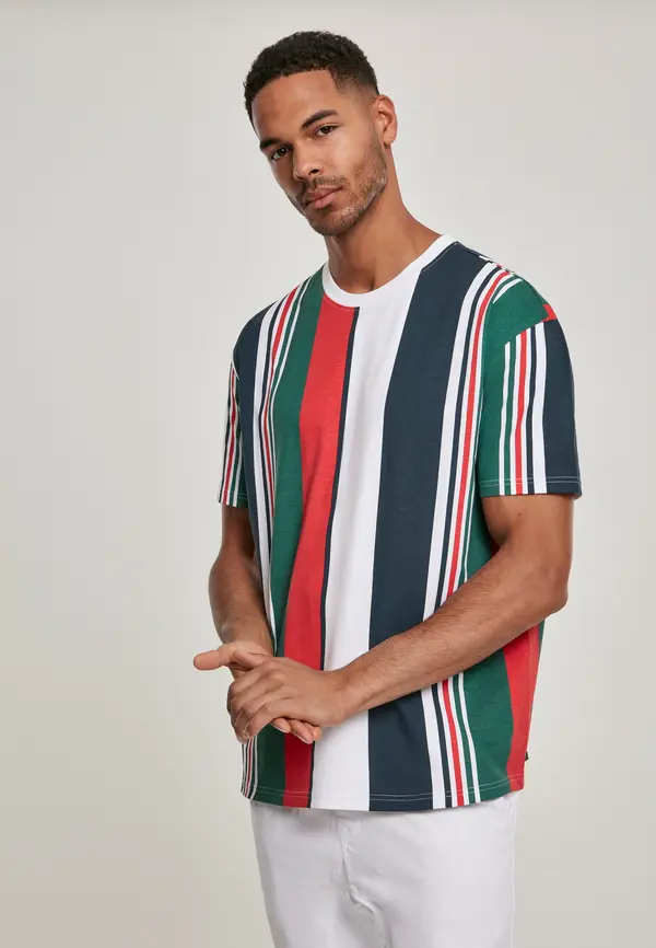 Urban Classics Heavy Oversized Big AOP Stripe Tee wht/nvy