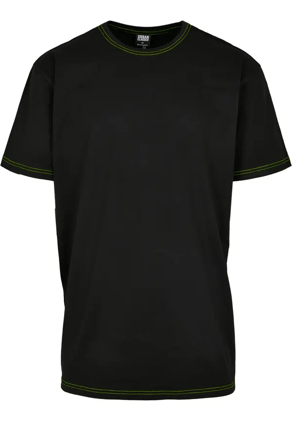 Urban Classics Heavy Oversized Contrast Stitch Tee Black/Electric Lime