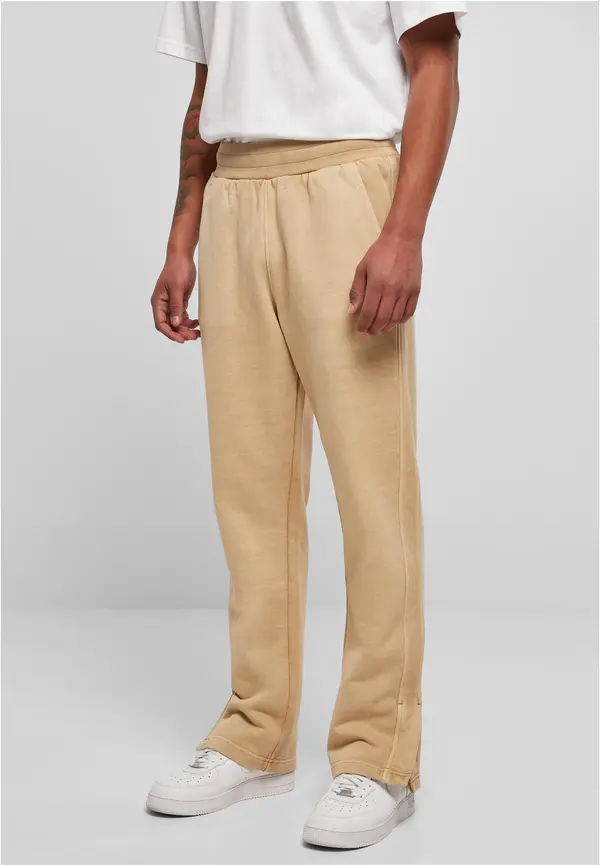 Urban Classics Heavy Terry Garment Dye Slit Sweatpants UnionBeige