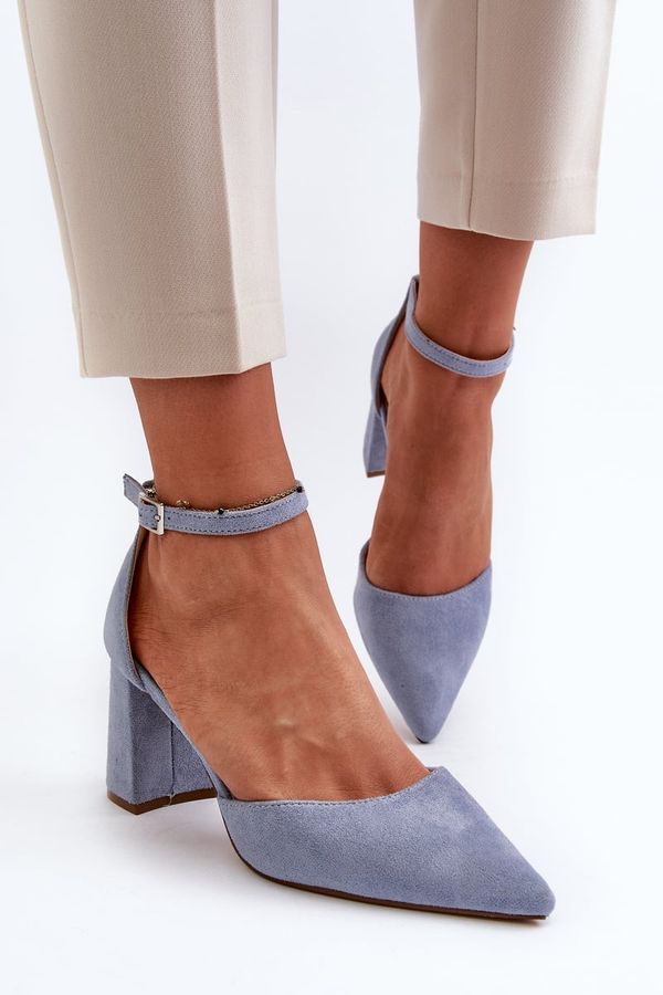 Kesi High-heeled pumps with pointed toe, Eco Suede, Blue Halene