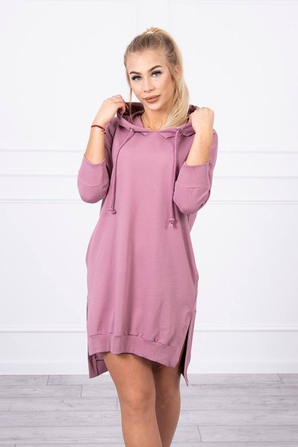 Kesi Hooded dress with a long back in navy pink