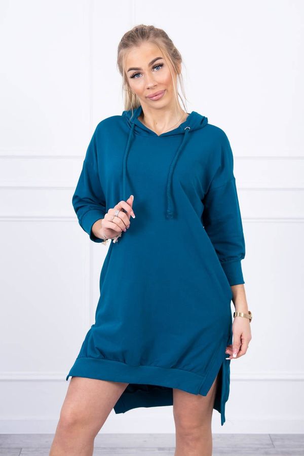 Kesi Hooded dress with a longer back marine