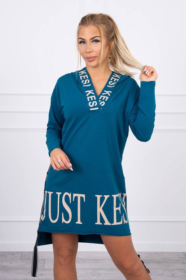 Kesi Hooded dress with navy print