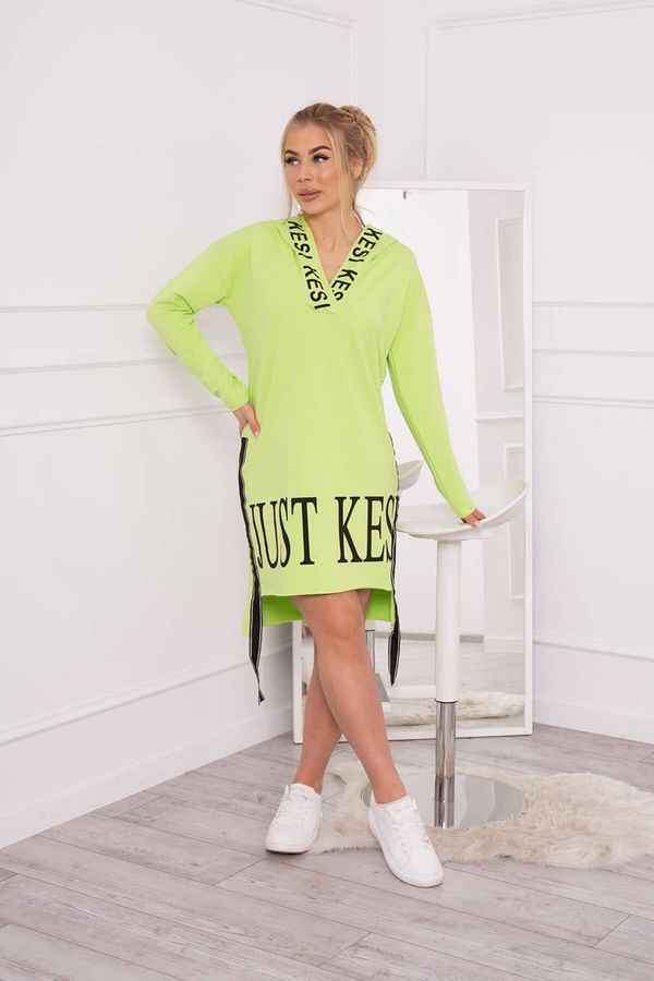 Kesi Hooded dress with pistachio print