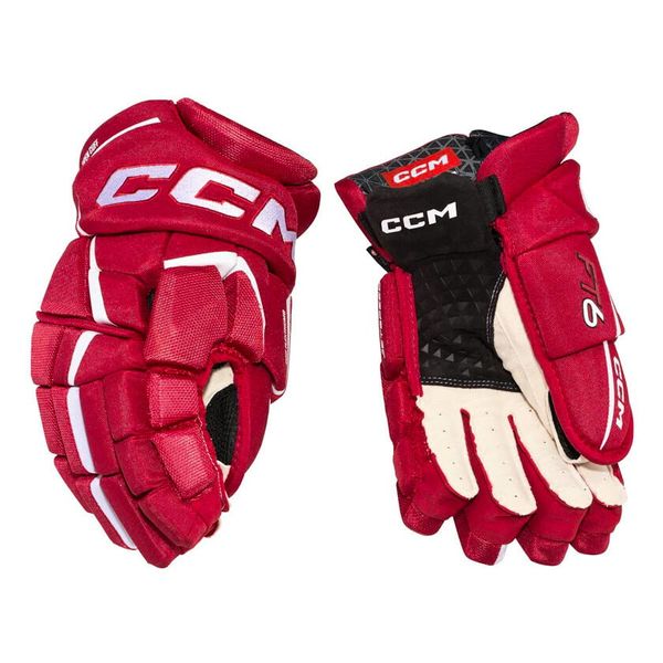 CCM Ice Hockey Gloves CCM JetSpeed FT6 Red/White 10 inch