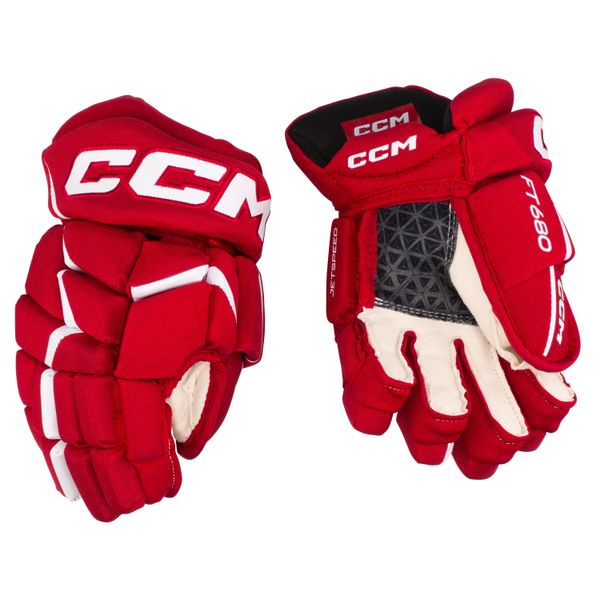 CCM Ice Hockey Gloves CCM JetSpeed FT680 Red/White 13 inch