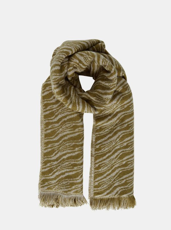 ICHI Ichi khaki women's scarf Iazebra