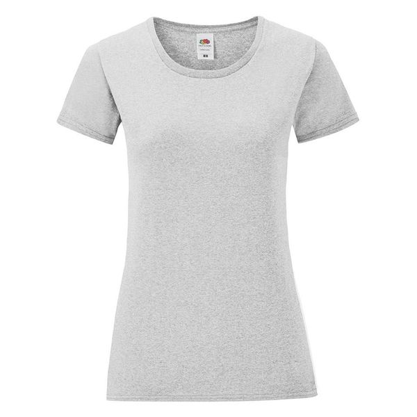 Fruit of the Loom Iconic Grey Women's T-shirt in combed cotton Fruit of the Loom