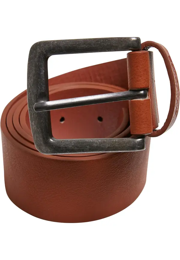 Urban Classics Imitation leather belt cognac brown
