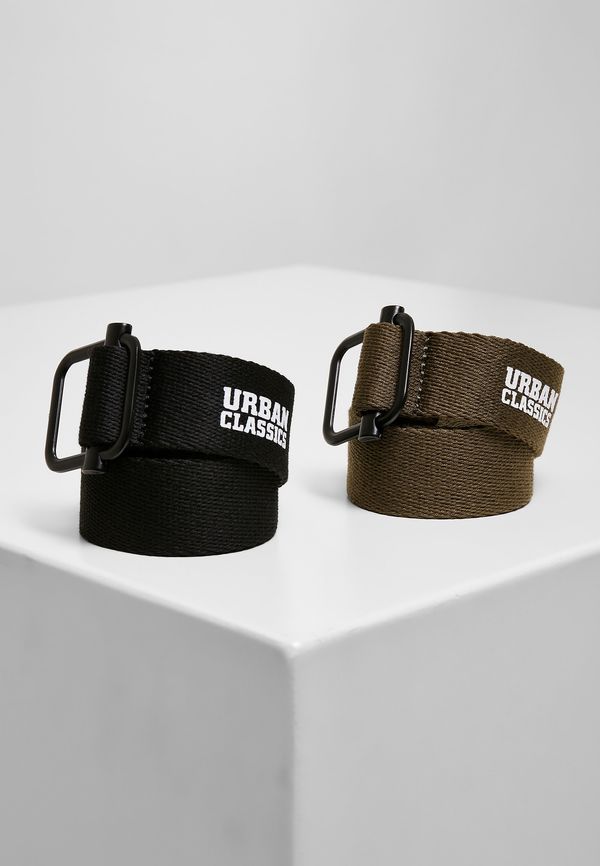 Urban Classics Industrial Canvas Belt 2-Pack Black/Olive