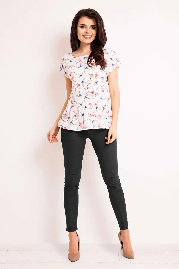 Infinite You Infinite You Woman's Blouse M130 Ecru/Pattern