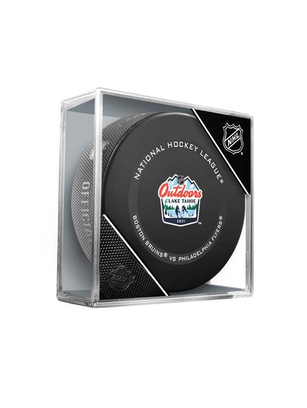 Inglasco Inc. Inglasco Inc. Official puck of NHL Outdoors Lake Tahoe Philadelphia Flyers vs Boston Bruins