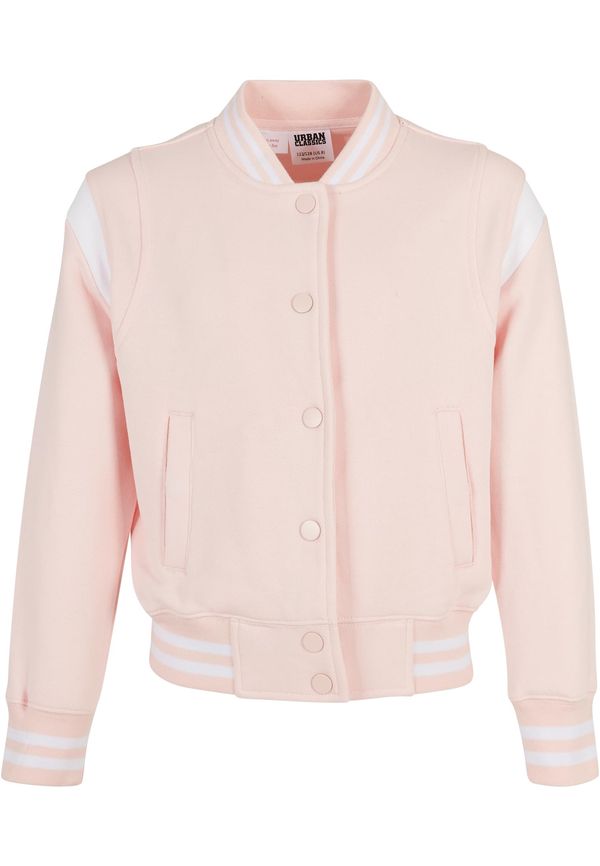 Urban Classics Kids Inset College Sweat Jacket Pink/White Girls' Sweatshirt