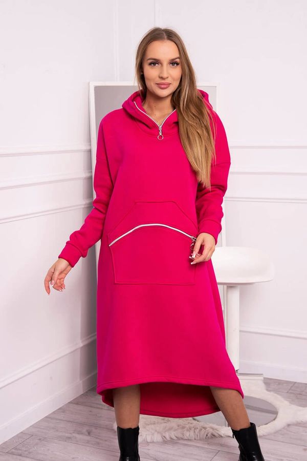 Kesi Insulated dress with hood in fuchsia color