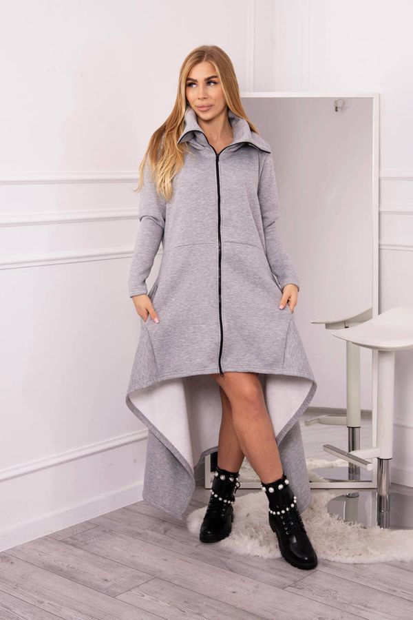 Kesi Insulated dress with longer sides in gray color