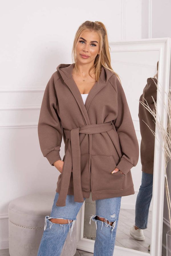 Kesi Insulated raincoat with waist tie mocha