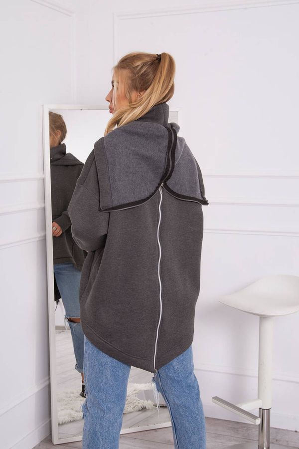 Kesi Insulated sweatshirt with a zipper at the back graphite